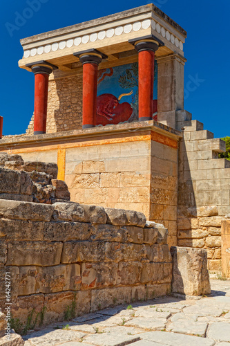 Northern entrance to Knossos palace, island of Crete
