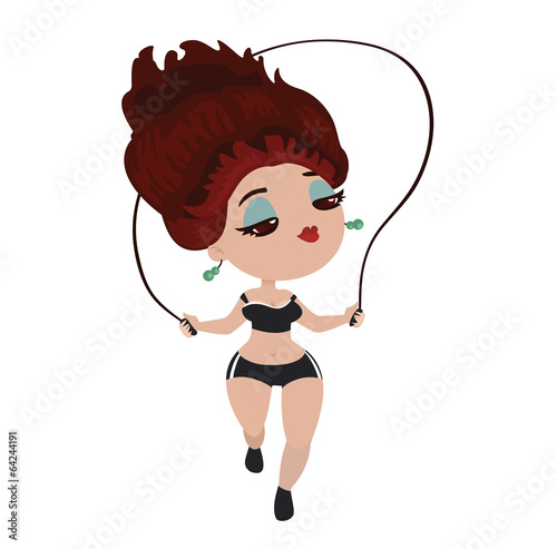 Girl jumping rope