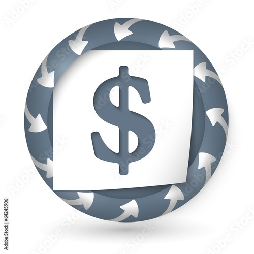 vector abstract icon with arrows and dollar sign