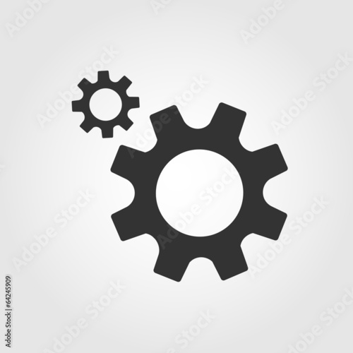 Gear icon, flat design