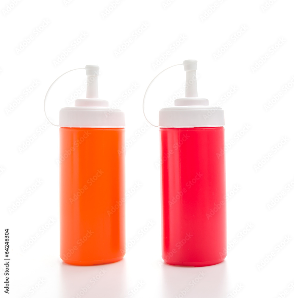 Sauce bottle isolated white background Sauce bottle isolated white background