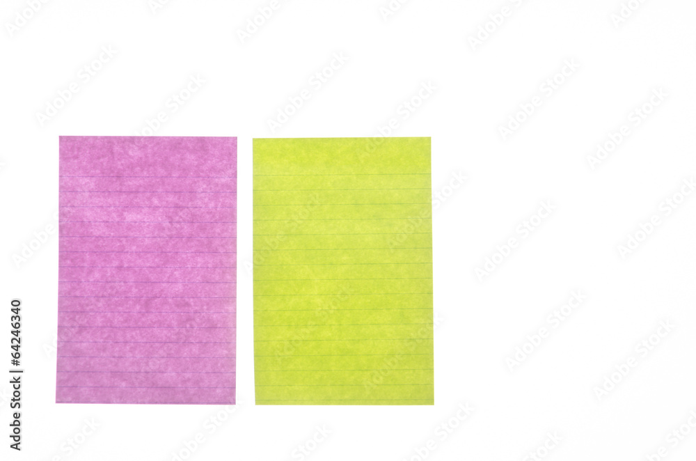 Paper note isolated on white background Paper note isolated on white background