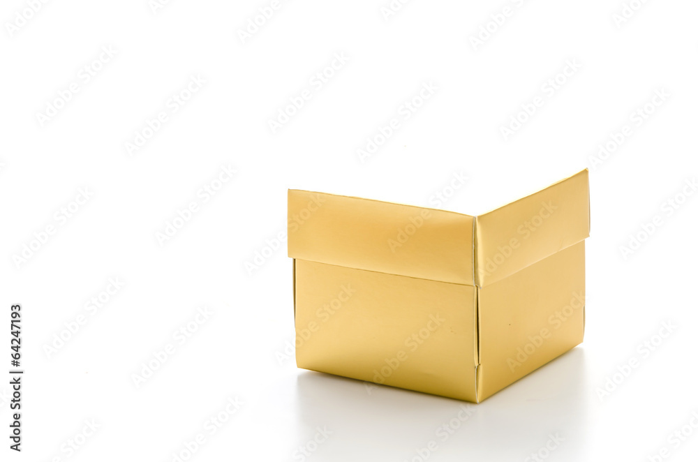 Gold box isolated on white Gold box isolated on white