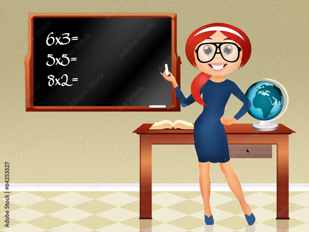 teacher a school Stock Illustration | Adobe Stock