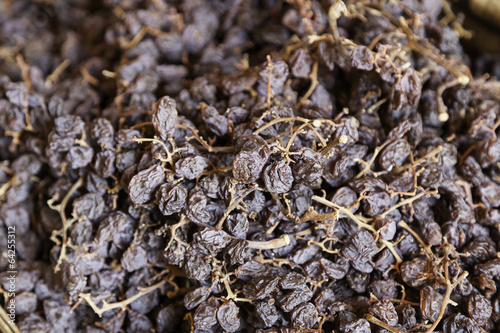 Raisins dried in a market