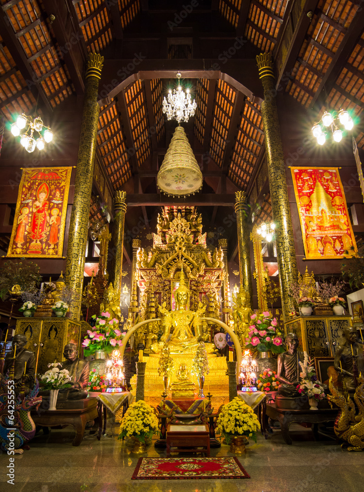 Beautiful Buddha Statue in Wat Pa Daraphirom Of Chiang Mai, Thai