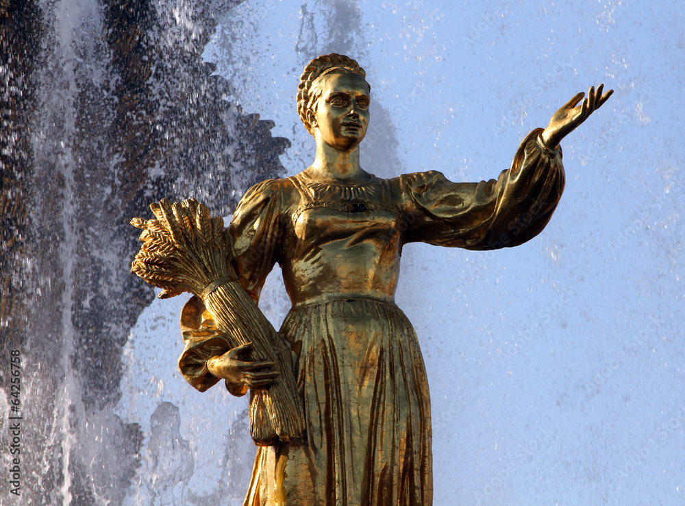 Russian woman - part of fountain Friendship of Nations, Moscow