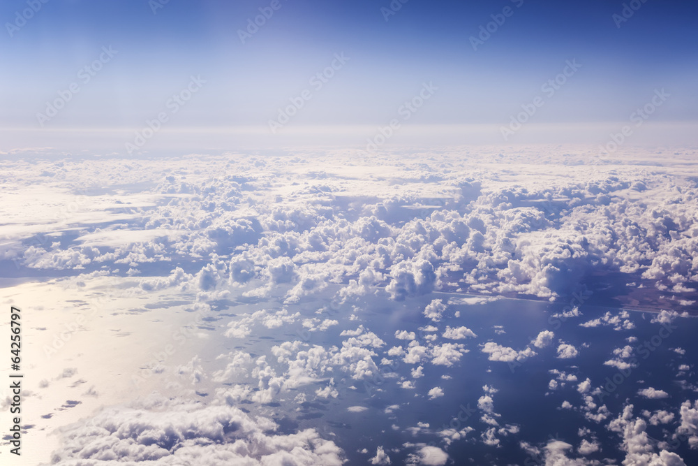 Fototapeta premium Cloudscape. Blue sky and white cloud.