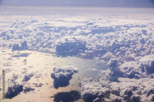 Cloudscape. Blue sky and white cloud.