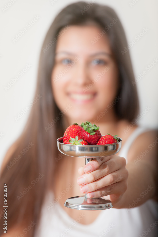 Young Girl and strawberry Young Girl and strawberry