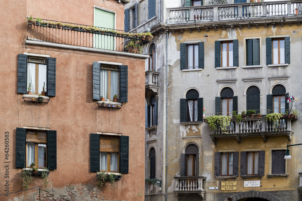 Traditional Houses in Venice, Italy