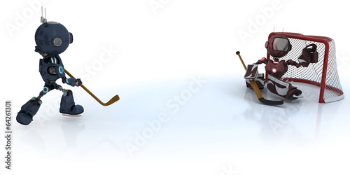 Photography Androids playing ice hockey