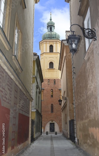 St. Martin's Church, old town in Warsaw, Poland photo