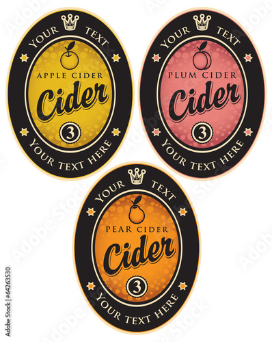 set of labels for different types of cider