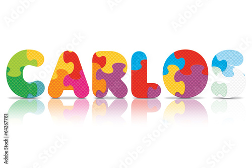 Vector CARLOS written with alphabet puzzle