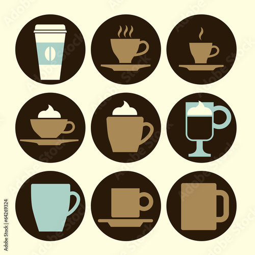 Coffee cups in circles