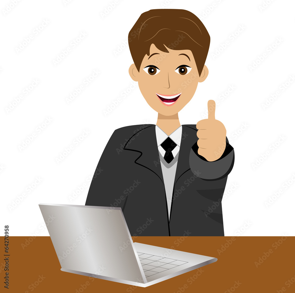 business man heaved up a thumb upwards, showing a sign perfectly business man heaved up a thumb upwards, showing a sign perfectly
