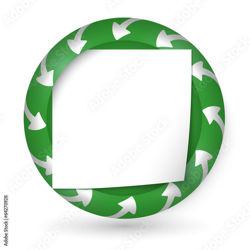 vector abstract icon with arrows and paper on note