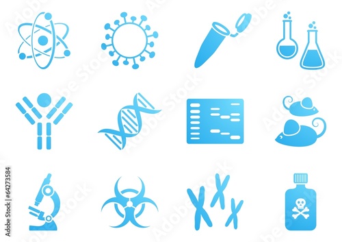Biology science icons