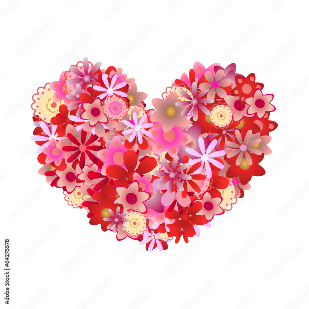 Obraz Herz aus roten Blumen