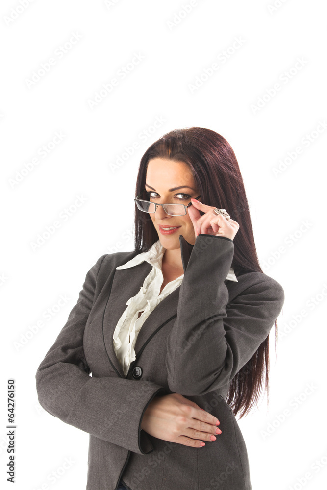 Geschäftsfrau auf Weiß