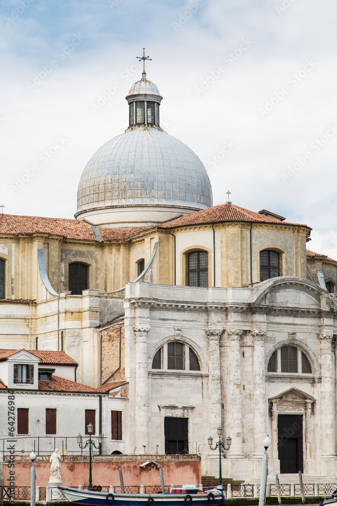 Facade and Dome on Old Venice Church