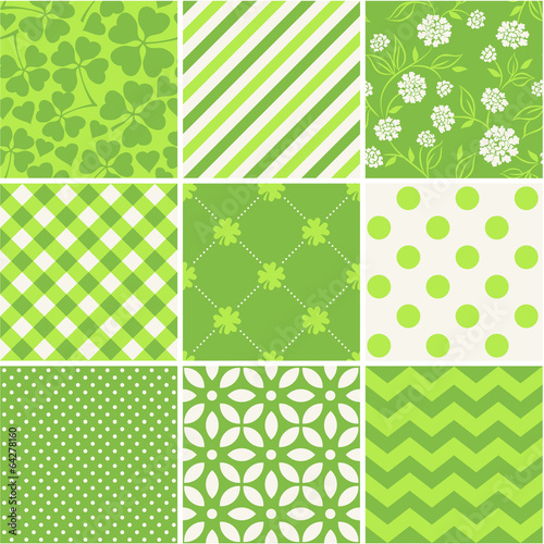 St. Patrick's Day - vector seamless background set