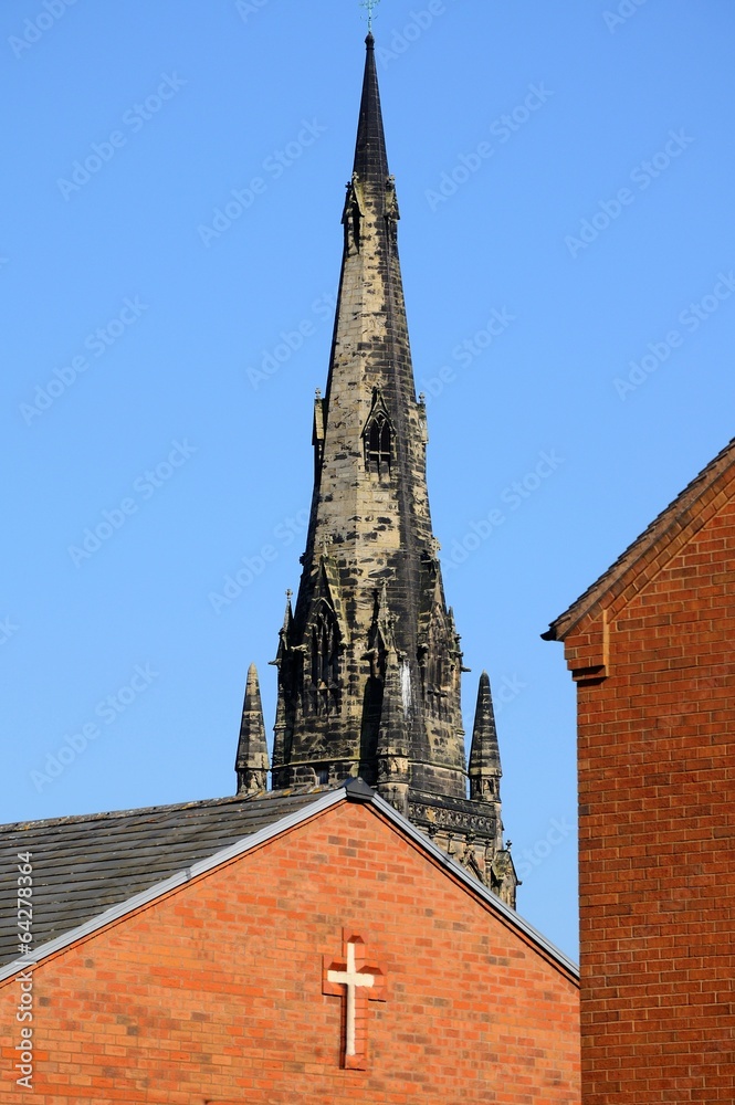 Church spire and cross, Lichfield © Arena Photo UK