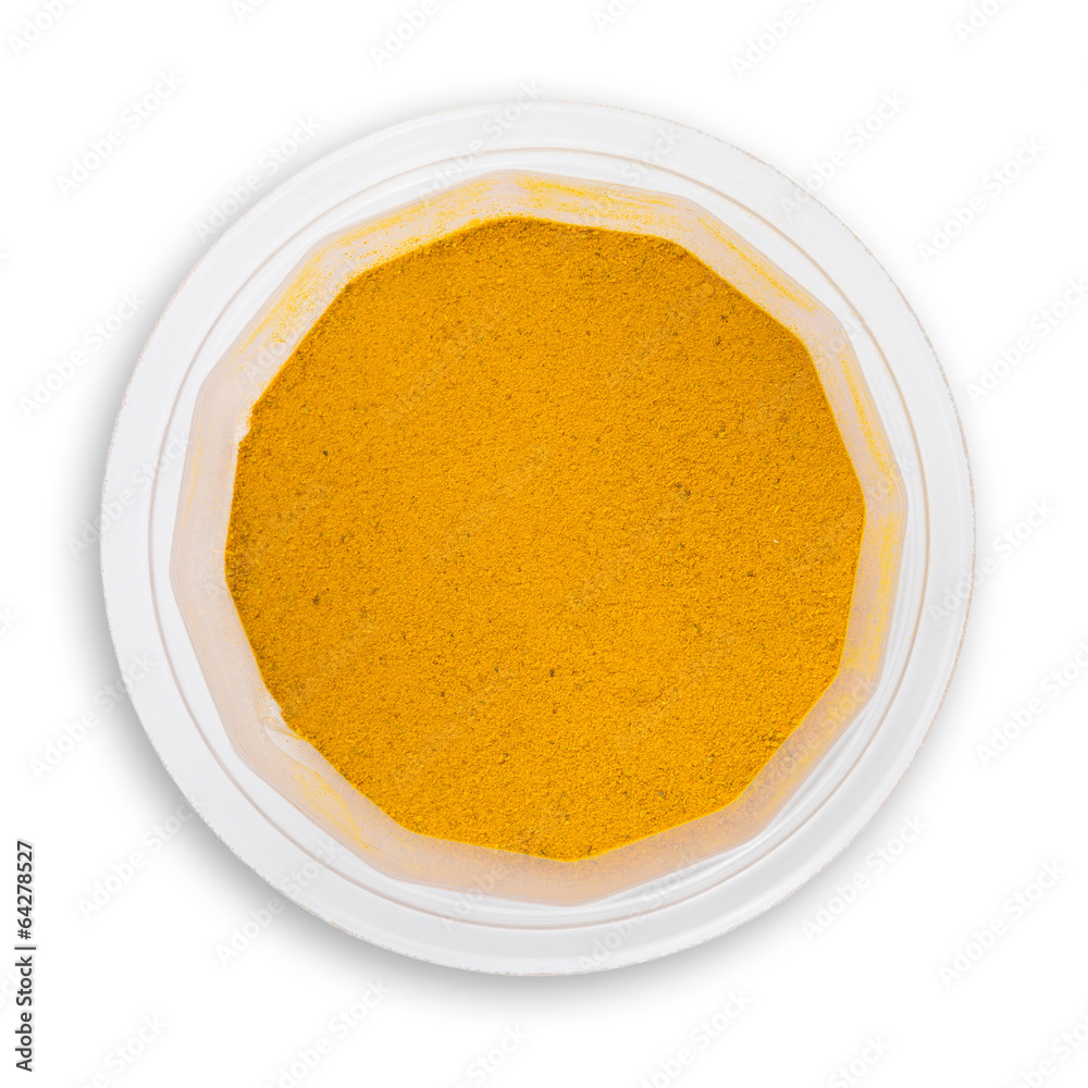 Heap ground turmeric isolated on white background Heap ground turmeric isolated on white background