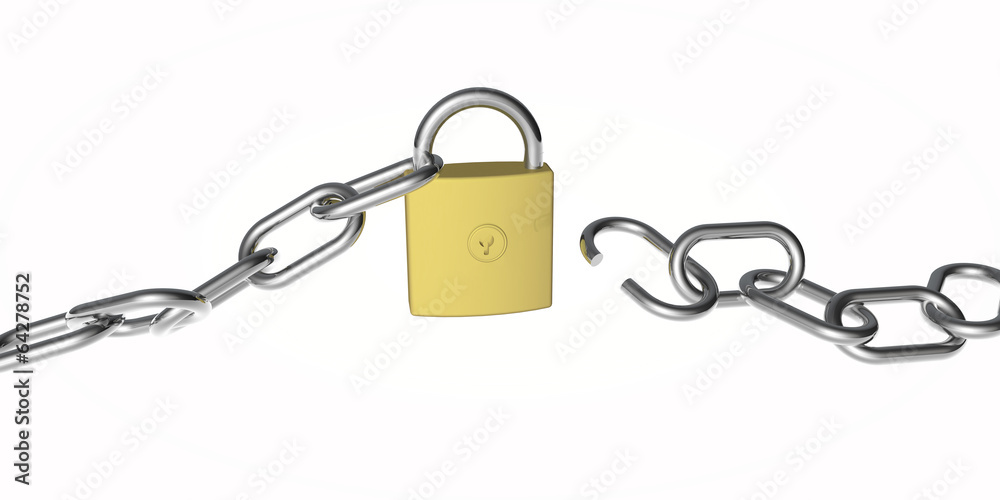 a broken chain and padlock still locked a broken chain and padlock still locked