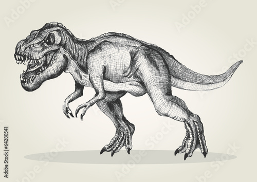 Sketch illustration of a tyrannosaurus rex
