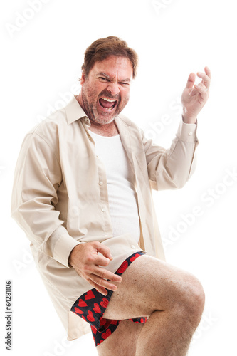 Fotografie Aging Air Guitarist