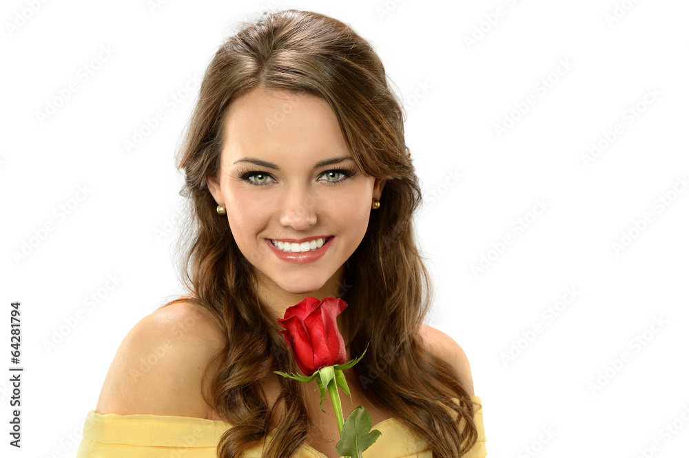 Young Woman With Rose Young Woman With Rose