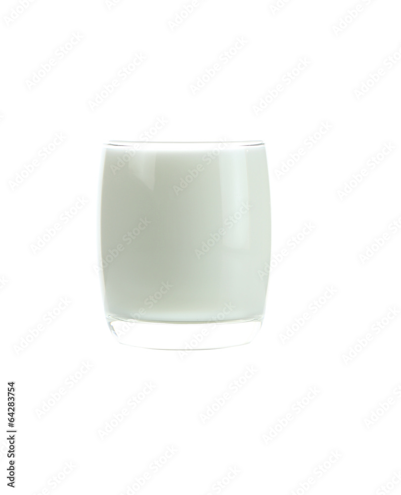 Fresh milk in glass of isolated.