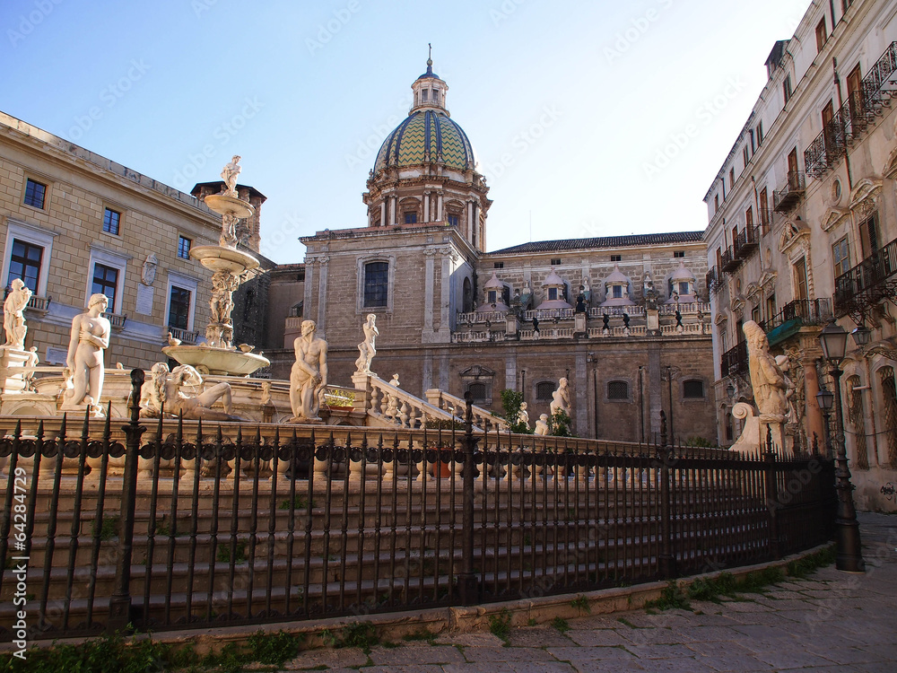 Fountain of Shame or Pretoria Fountain, Palermo