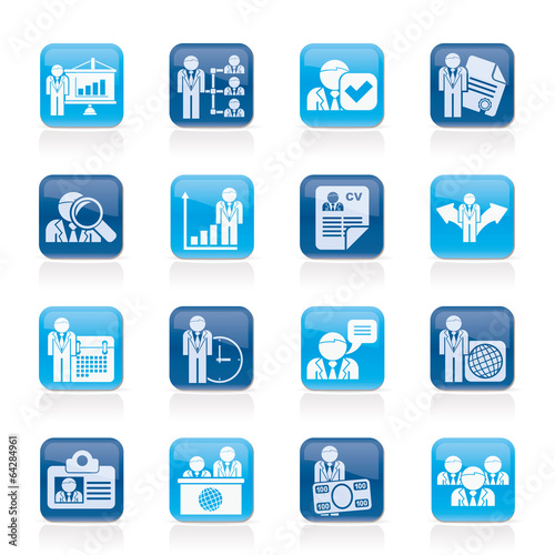 Human resource and employment icons  - vector icon set photo