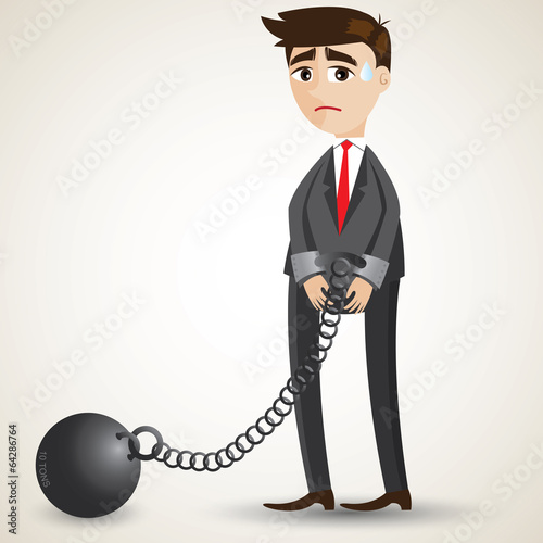 cartoon businessman with imprisonment