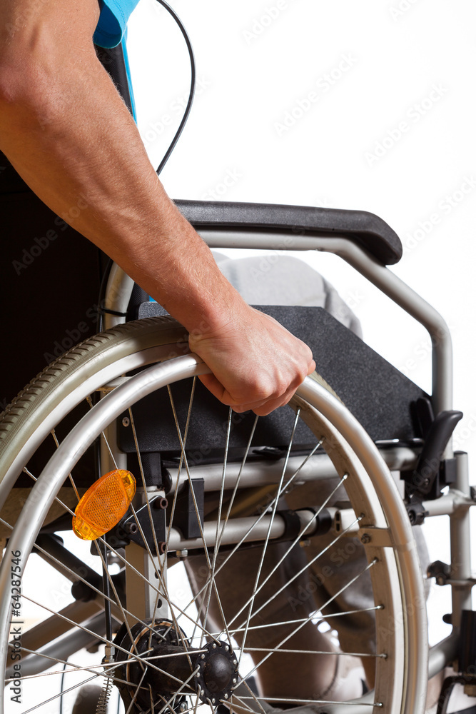 Man sitting in wheelchair Man sitting in wheelchair