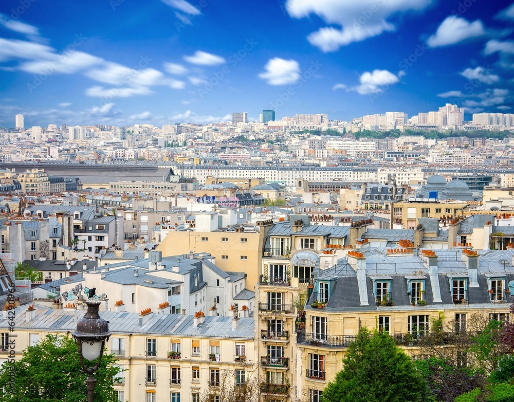 Naklejka premium Vue panoramique de Paris en France