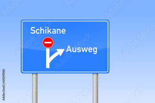 verkehrszeichen viereckig schikane ausweg I