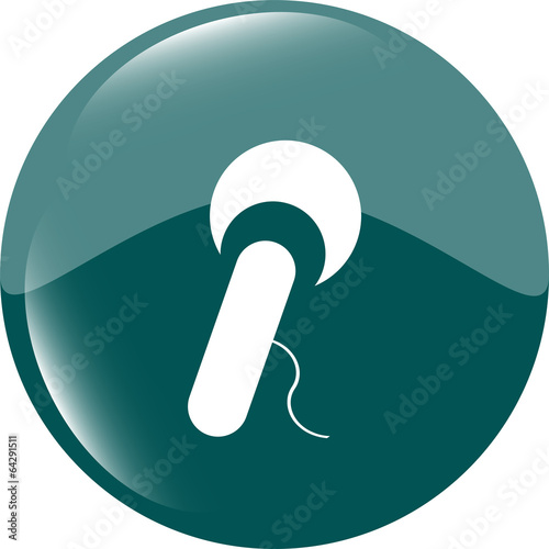 microphone icon web button isolated on white background