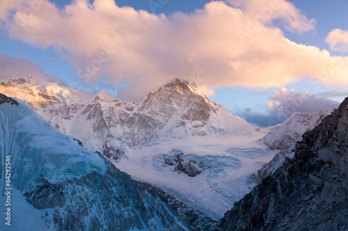 Sunset on Cho Oyu from Camp 1