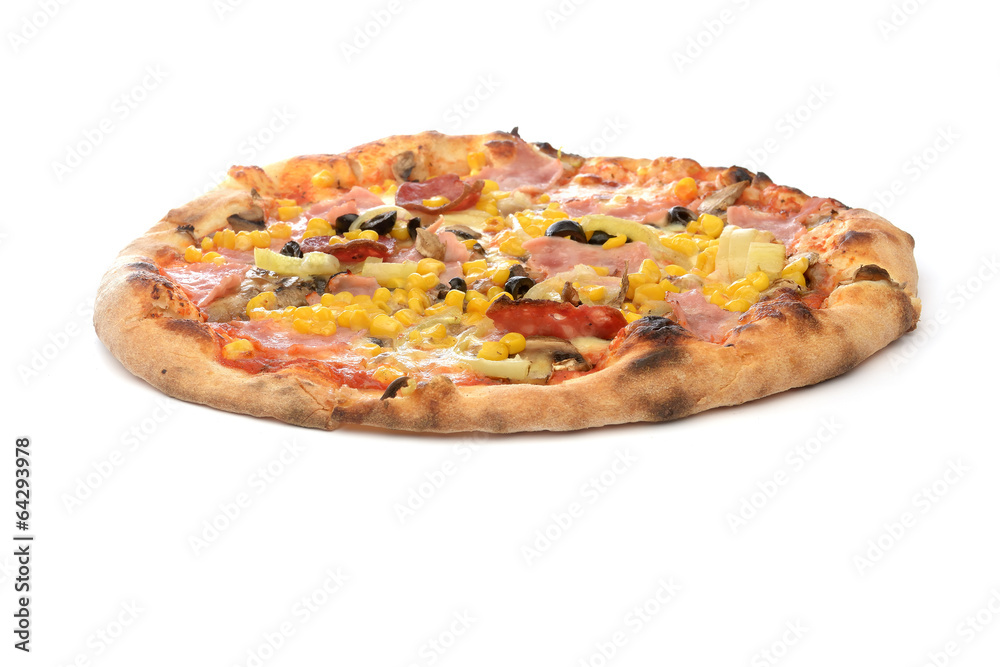 Pizza on white background