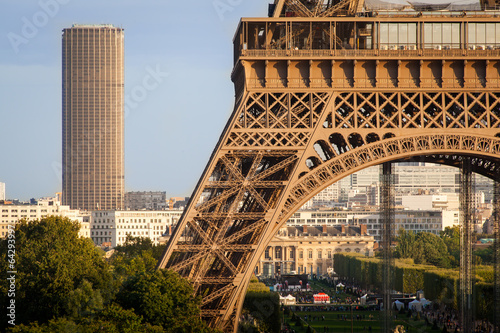 Tableau sur toile Eiffel and Montparnasse Towers, Paris