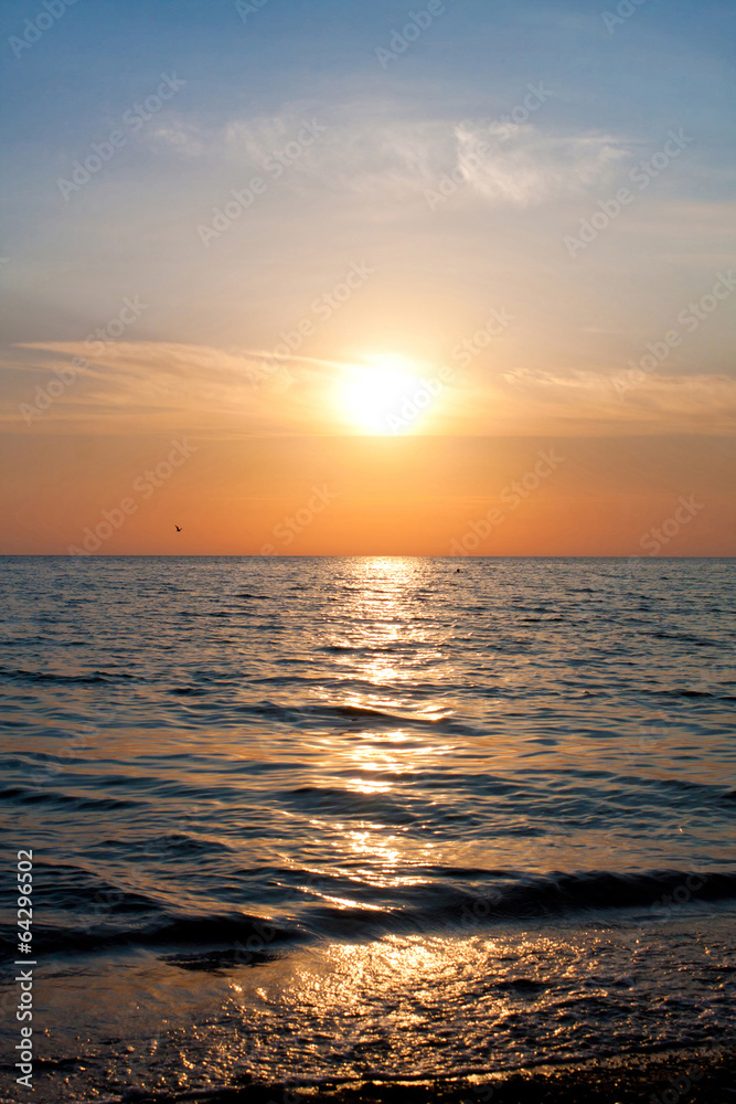 Sunset. Seascape. Sunset. Seascape.