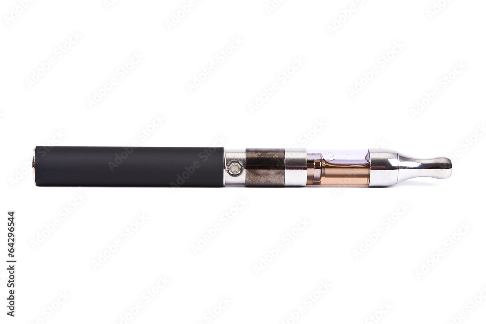 Fototapeta premium electronic cigarette and utensils isolated on white background