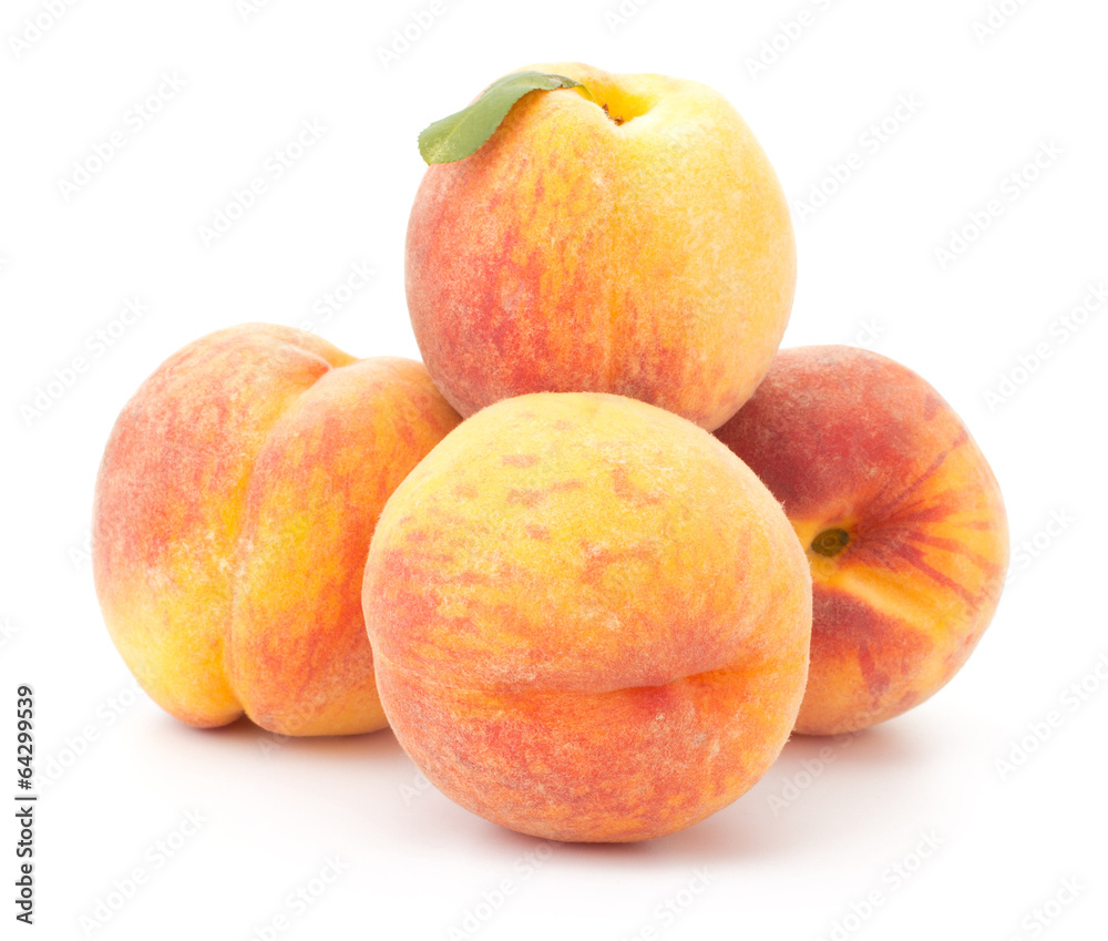 Ripe peach fruit isolated on white background Ripe peach fruit isolated on white background