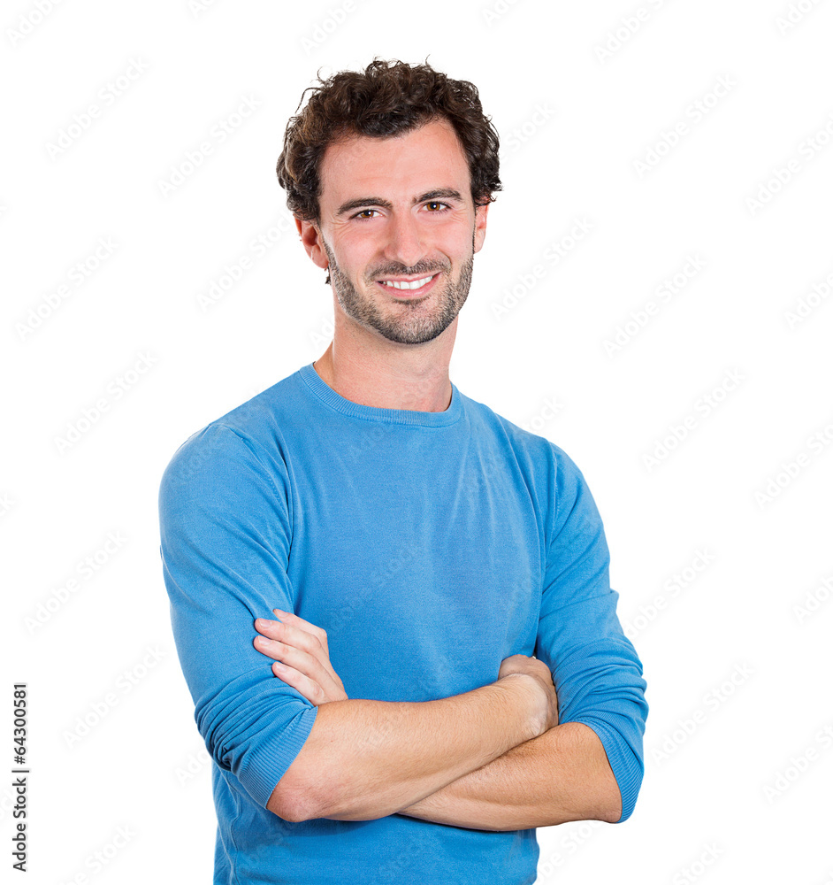 Fototapeta premium Confident young handsome man on white background 
