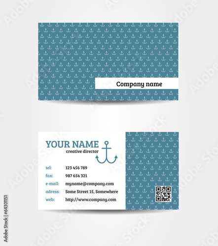 Marine double sided bussines card