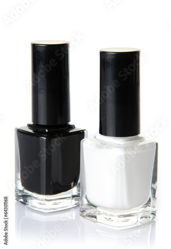 Black and white nail varnish